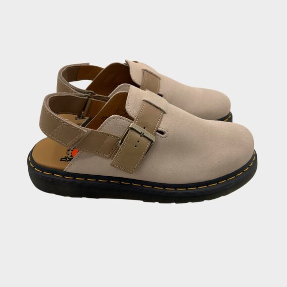 Dr. Martens Unisex Size 11/12 Leather Jorge II Beige Suede Open Back Sandals - Picture 5 of 15